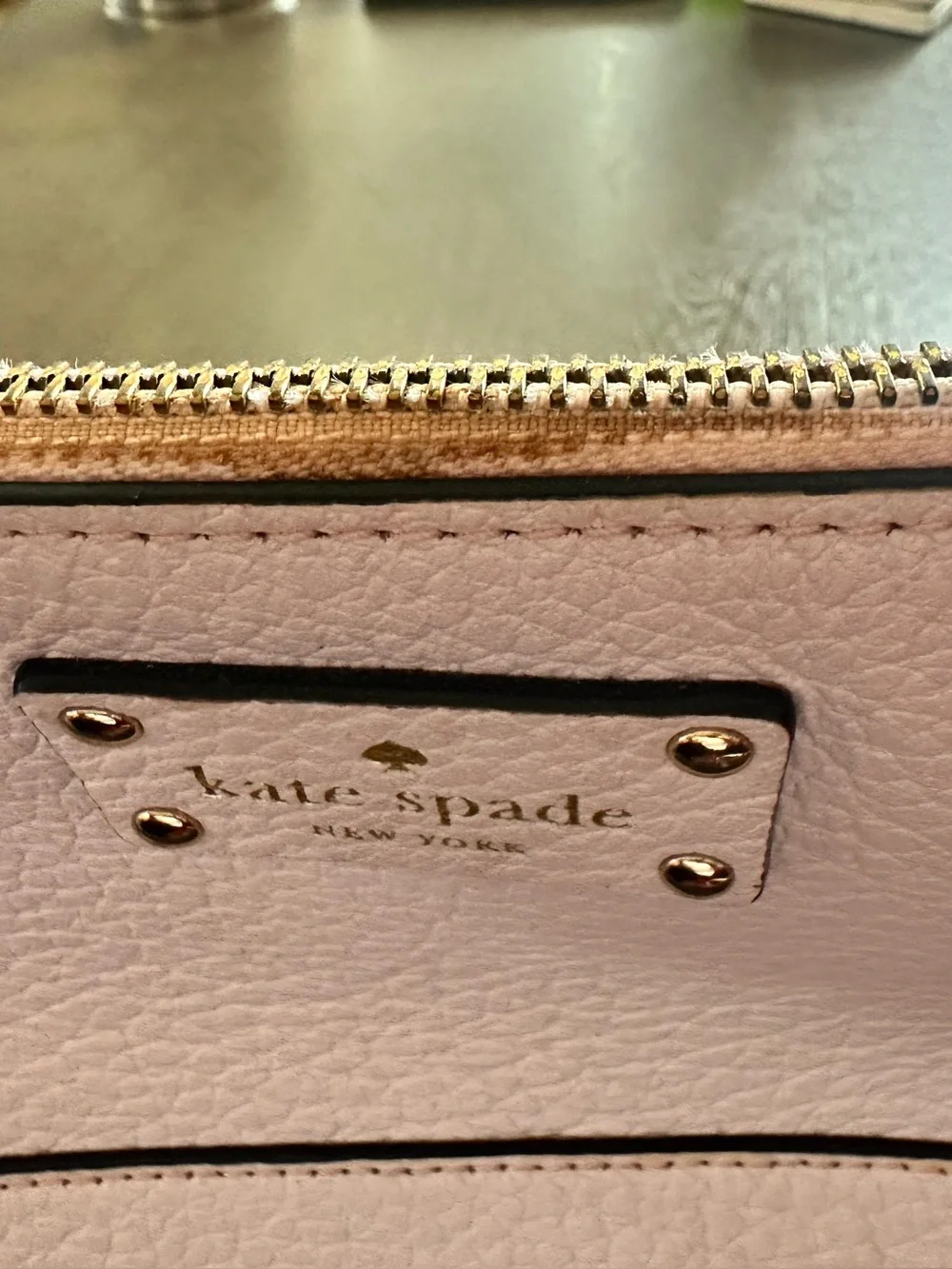 kate spade Blush Pink Pebbled Leather cross body bag  Gold Hardware